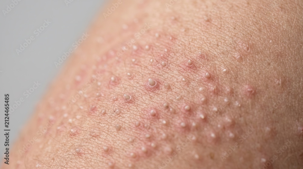 Fototapeta premium Extreme macro shot of keratosis pilaris skin rash on arm