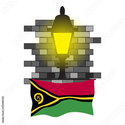 Vanuatu Street Lamp Bricks Vector Illustration