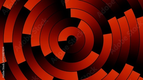 Glossy red segmented circles forming a radial target