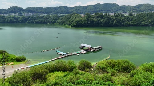 Scenic Summer View of Lake Tsukui in Japan