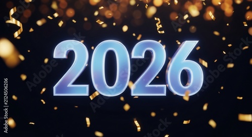 Glimmering Year: 2026 Unveiled in Golden Confetti