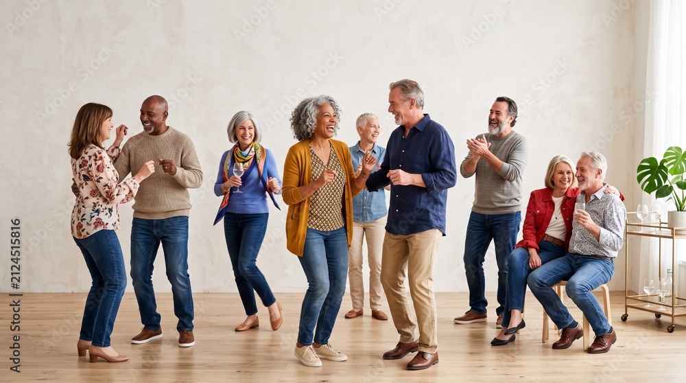 Obraz premium Joyful senior adults celebrating healthy aging and positive lifestyle