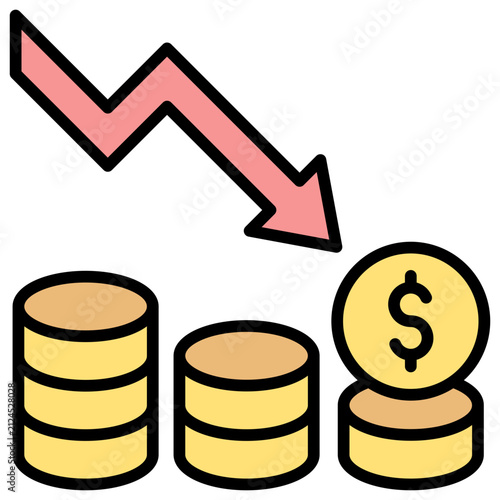 Картината върху платно Currency Devaluation Icon