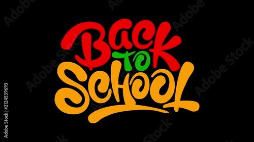 Colorful Glowing Back To School Title HD On Alpha