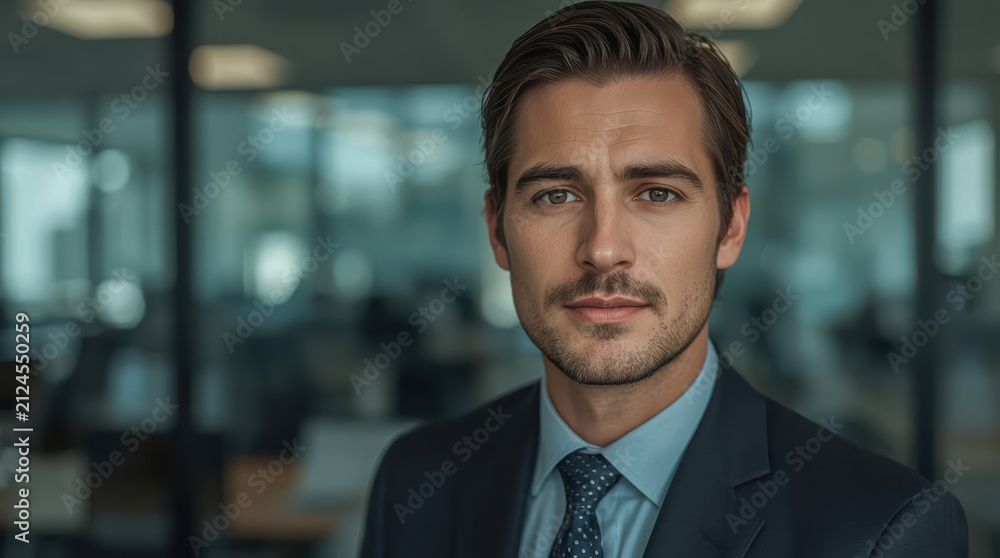 Fototapeta premium Confident lawyer portrait male suit office professional