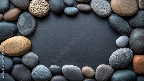 Soothing Zen Pebble Arrangement with Serene Monochromatic Tones