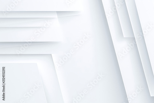 Minimalist White 3D Paper Cut Abstract Background with Soft Curves and Light Blue Gradient