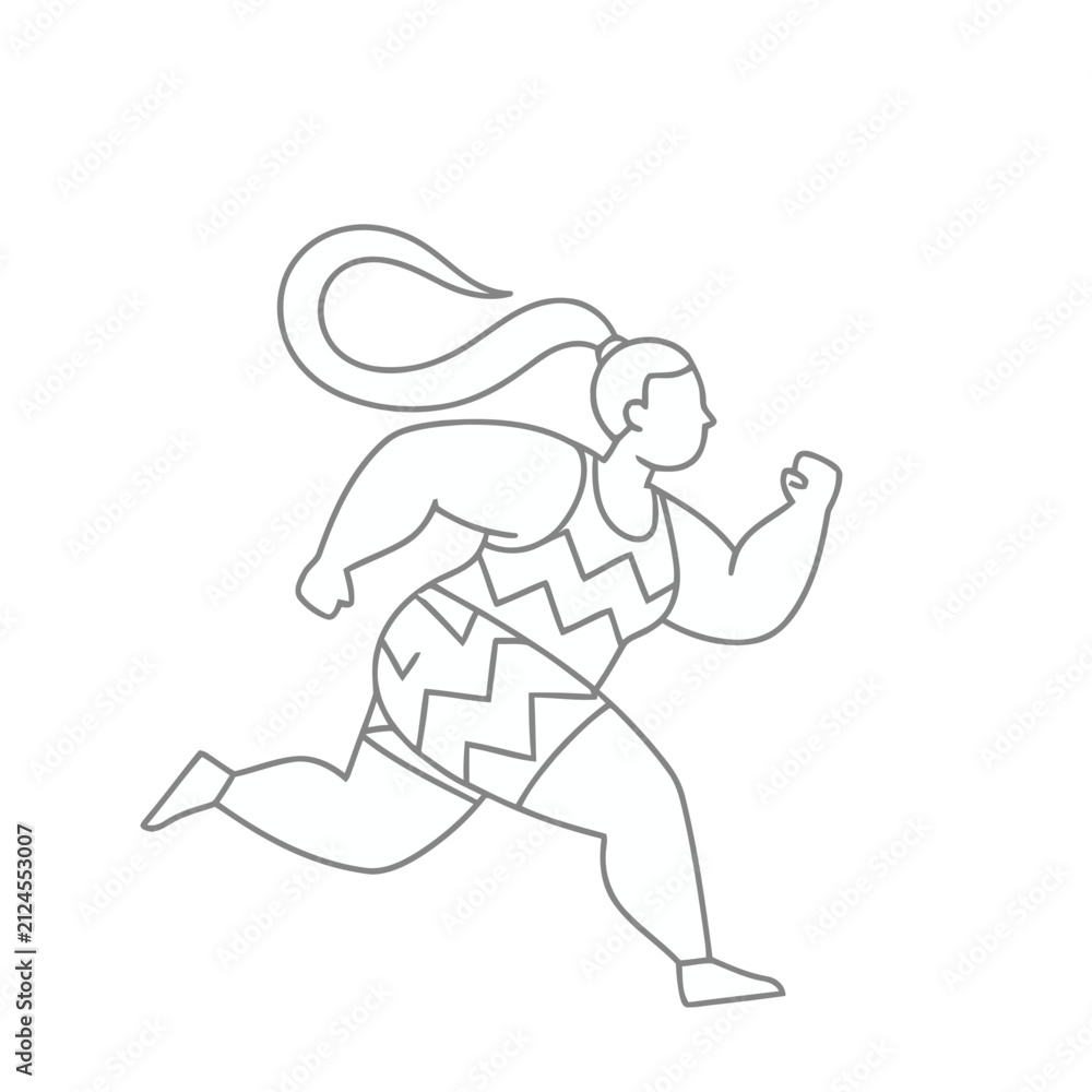 Obraz premium Line art of a woman running