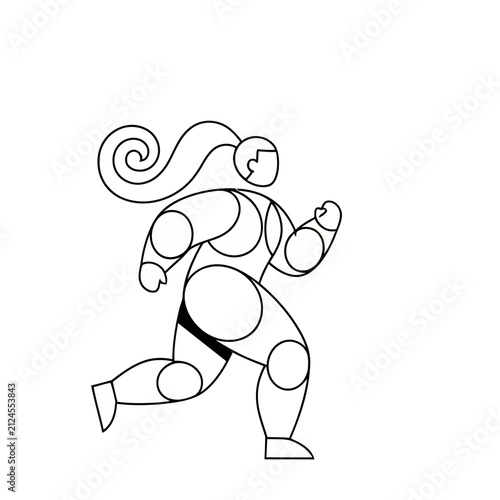 Stylized running figure