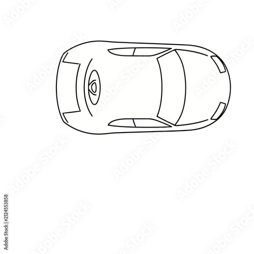 Top view outline of a sports car