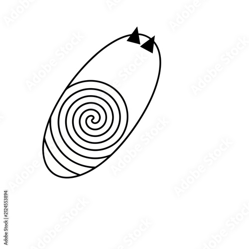 Abstract Spiral Shape with Triangle Accents