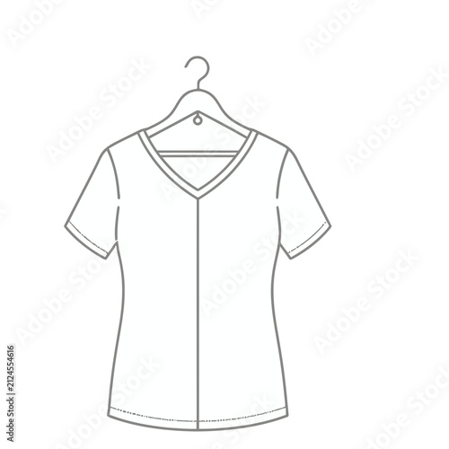 V-neck t-shirt on a hanger