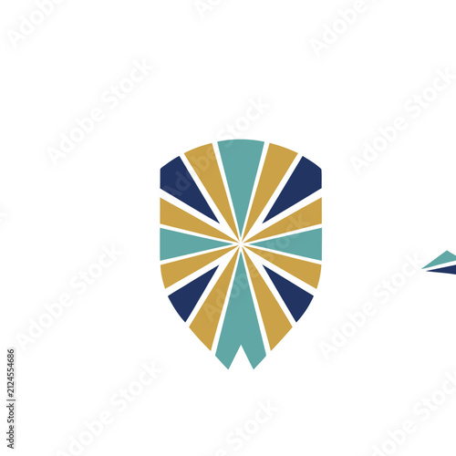 Abstract Shield Shape with Geometric Pattern