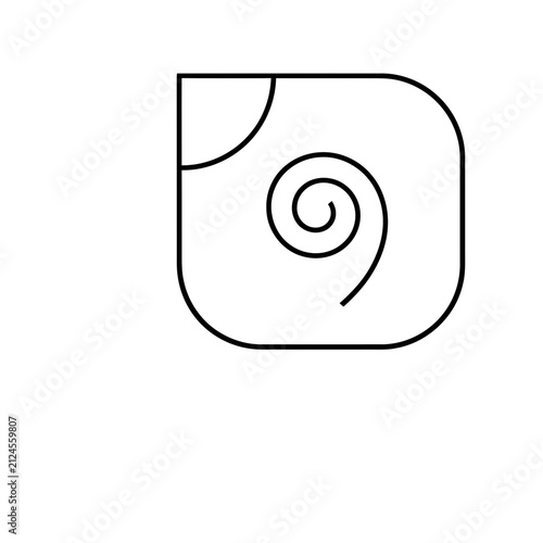 Abstract Swirl and Arc in Rounded Square