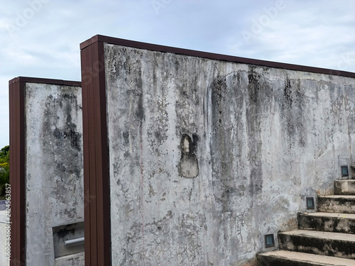 Concrete wall and Outdoor Concrete Staircase