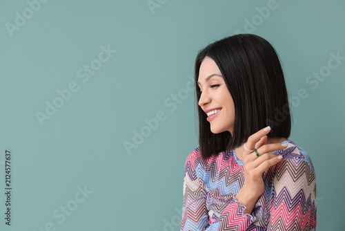 Beautiful young woman with ...