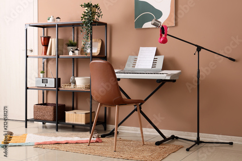 Interior of room with synth...