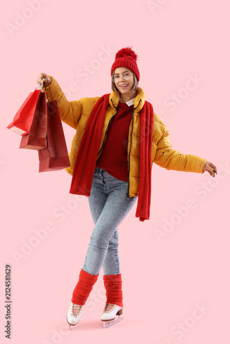 Young woman in winter cloth...