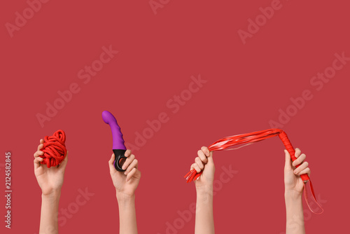 Female hands with vibrator,...