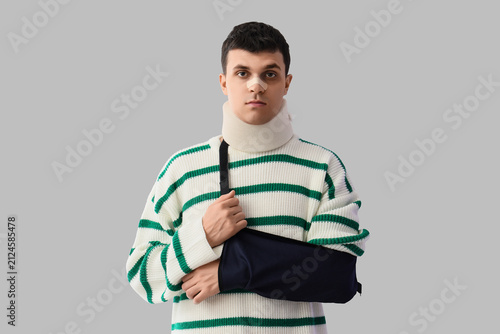 Injured young man after acc...