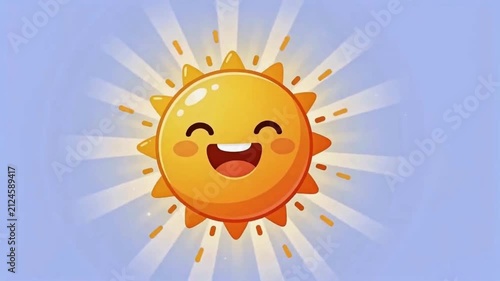 Kawaii cartoon sunshine illustration