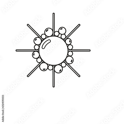 Stylized Sun with Bubbles and Rays