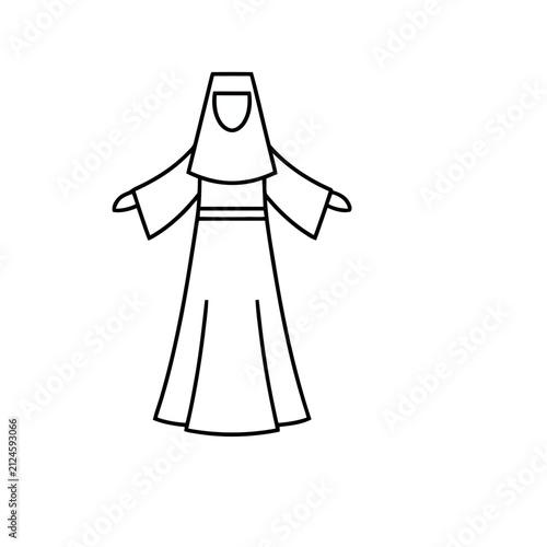 Woman in traditional Islamic clothing