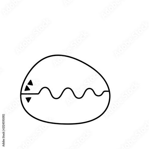 Abstract Egg Shape with Wavy Line and Triangles