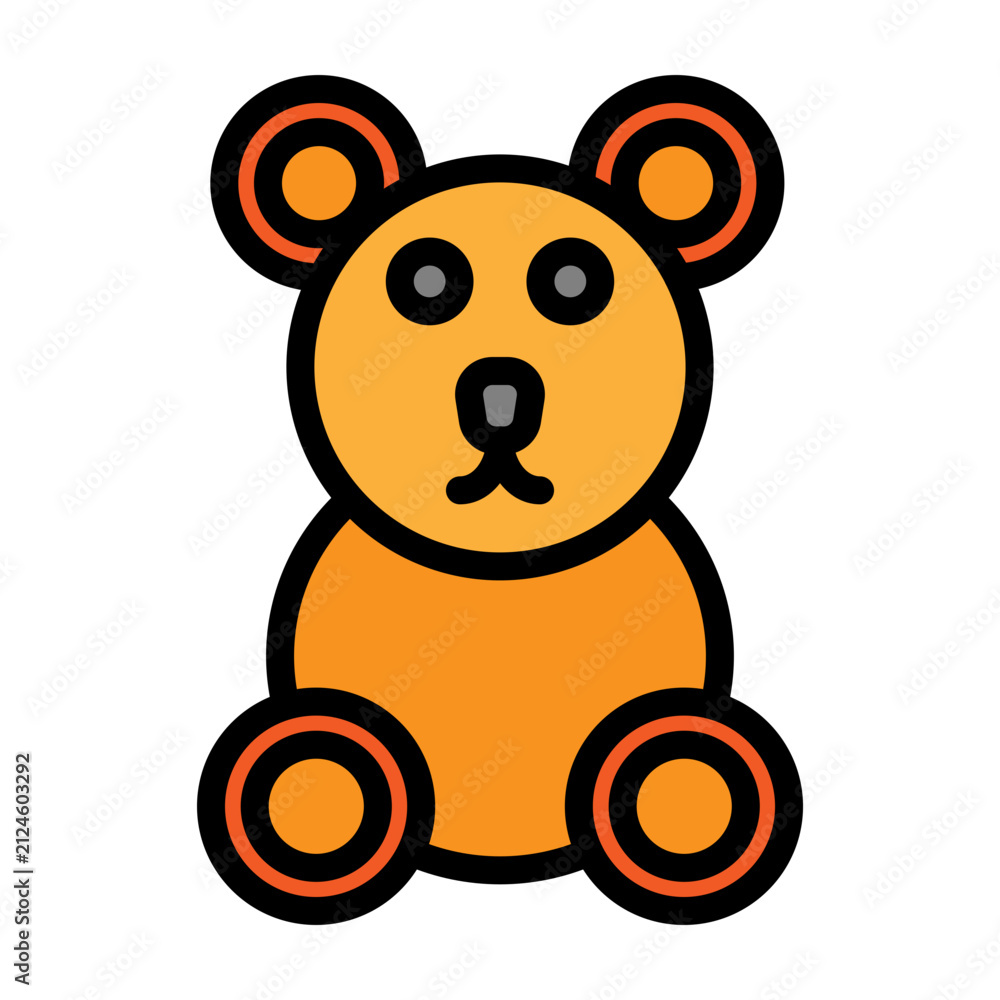 Fototapeta premium Teddy Bear Vector Filled Icon Design