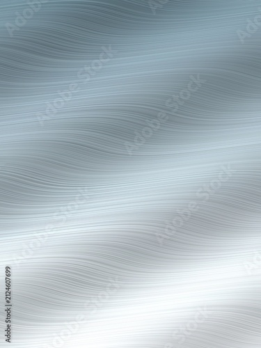 Soft flowing lines ripple across a cool, metallic surface. Subtle gradients shift from pale to muted gray tones. Elegant, modern design evokes calm, minimalism, and sophistication