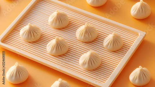Delicious Steamed Xiao Long Bao on a Tray