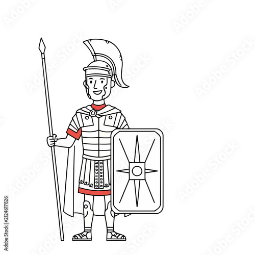 Roman Soldier with Spear and Shield