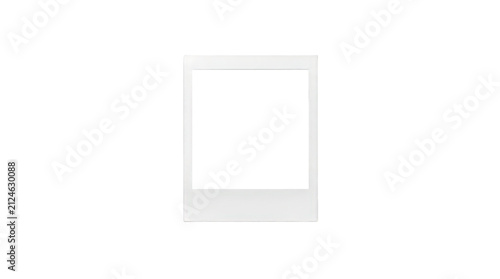 Instant photo frame, blank white polaroid style border, vintage square film template, classic retro photography memory placeholder for social media isolated on Transparent Background