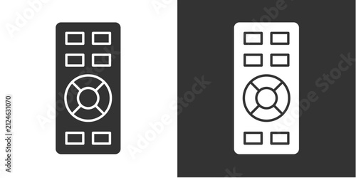 Smart Remote Control Icon Set White Glyph Style Collection