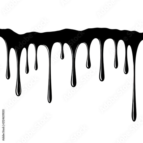 Black dripping paint effect