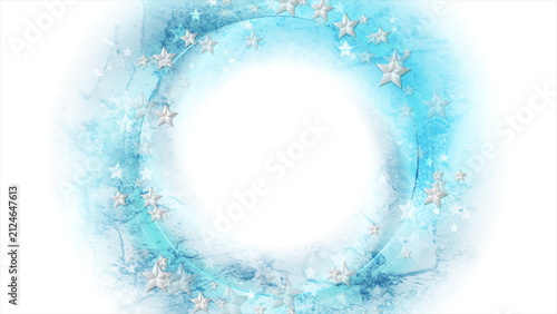 Grey stars on light blue grunge abstract art background