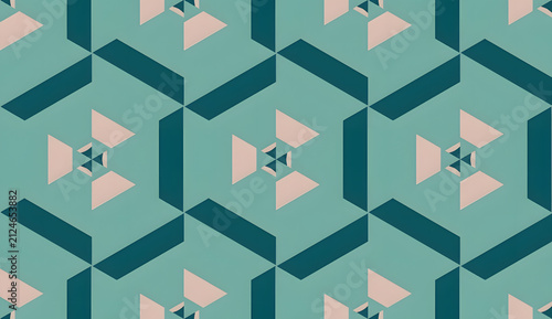 Quadro su tela Hexagonal abstract design with soft tones