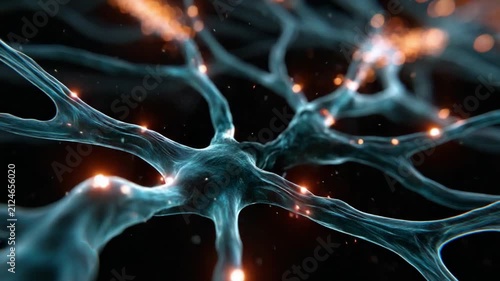 Neural Network Activity: A close-up, abstract depiction of a glowing neural network, with vibrant energy pulses transmitting along the interconnected branches, symbolizing thought and communication.