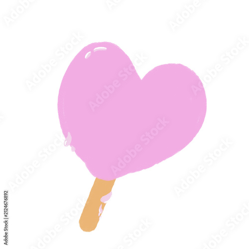 Heart Popsicle Doodle Illustration