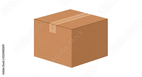 Pixel art brown cardboard box for delivery and shipping isolated on transparent background
