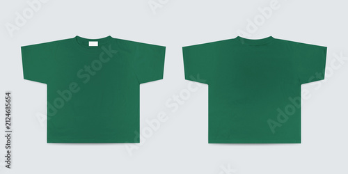 Konstfotografi Blank green boxy fit tees, boxy fit tees with white label, boxy fit tees for moc