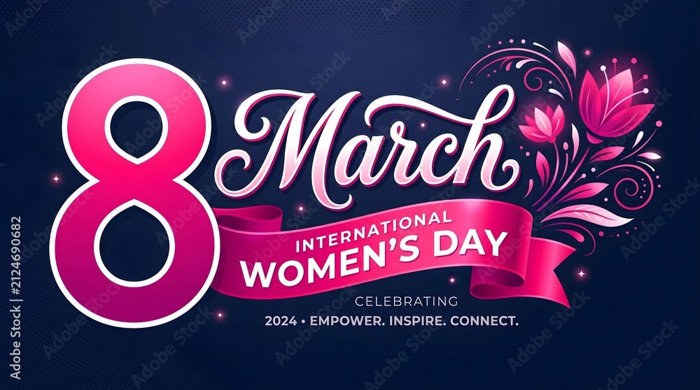 Obraz premium International womens day march 8th celebration graphic design with celebration
