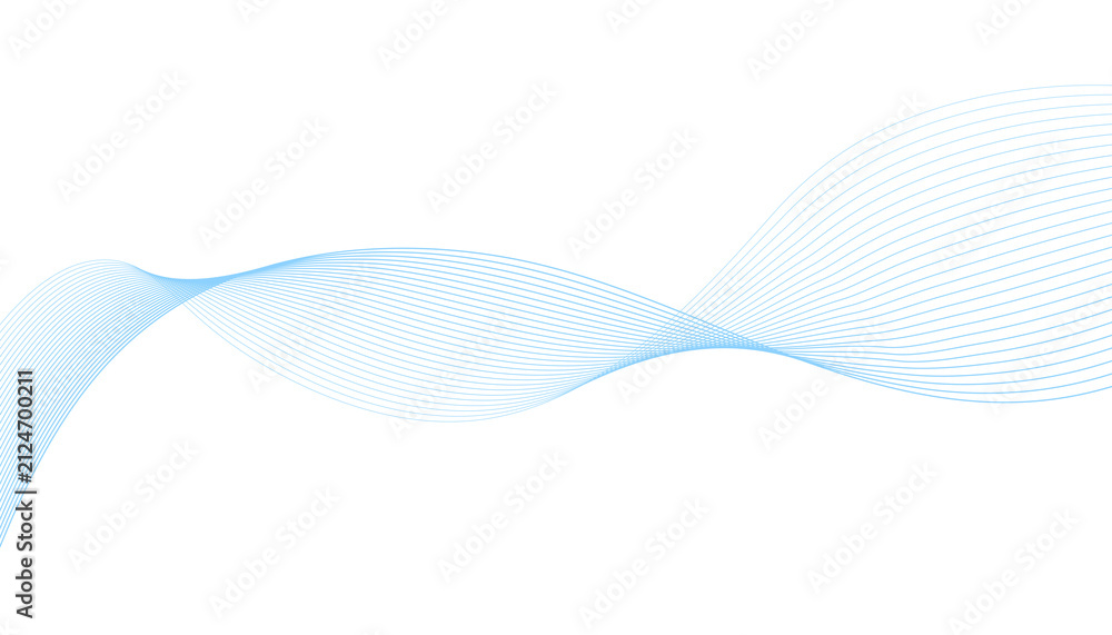 Fototapeta premium Abstract blue twisted wave lines element