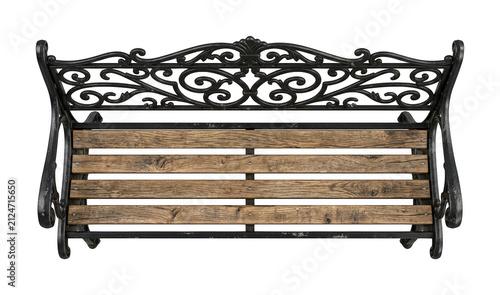 Fotografie Rustic bench png Ornate bench cutout Wooden bench png Garden bench cutout Vintag