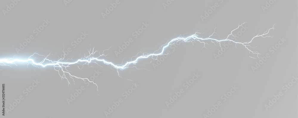 Fototapeta premium Plasma lightning flash with electric arc for powerful storm energy and electricity graphics