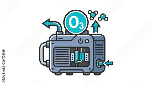 Ozone Generator Machine Icon Isolated Transparent Background