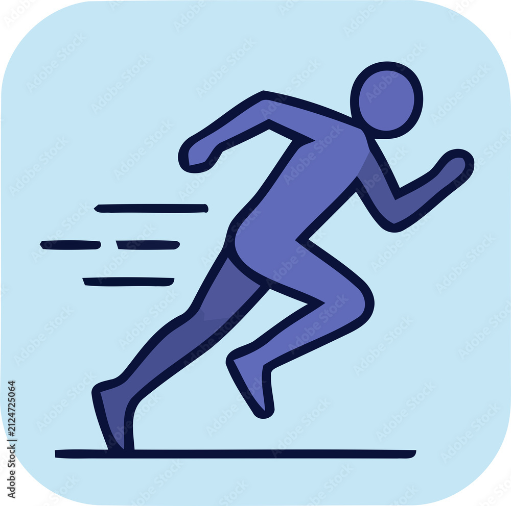 Fototapeta premium Running Sprinter Athlete Motion Sport Vector Icon