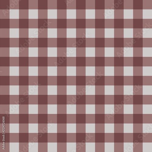 Seamless gingham checkered pattern in rich dark brown, warm taupe and soft light grey. Understated neutral plaid suitable for textiles, branding, decor and all-purpose prints.
 