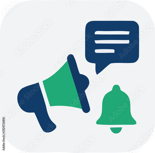 Digital Marketing Announcement Megaphone Chat Vector Icon
