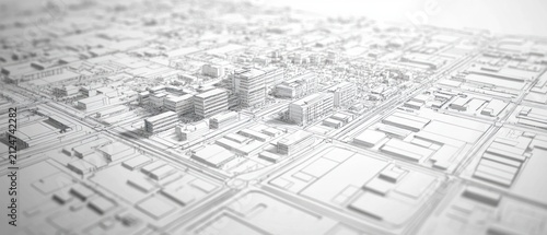 Abstract city map in white